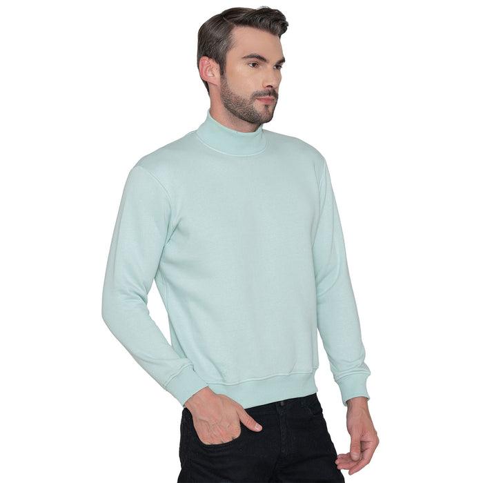 Men's Casual High Neck Sweatshirt (Fresh Mint)