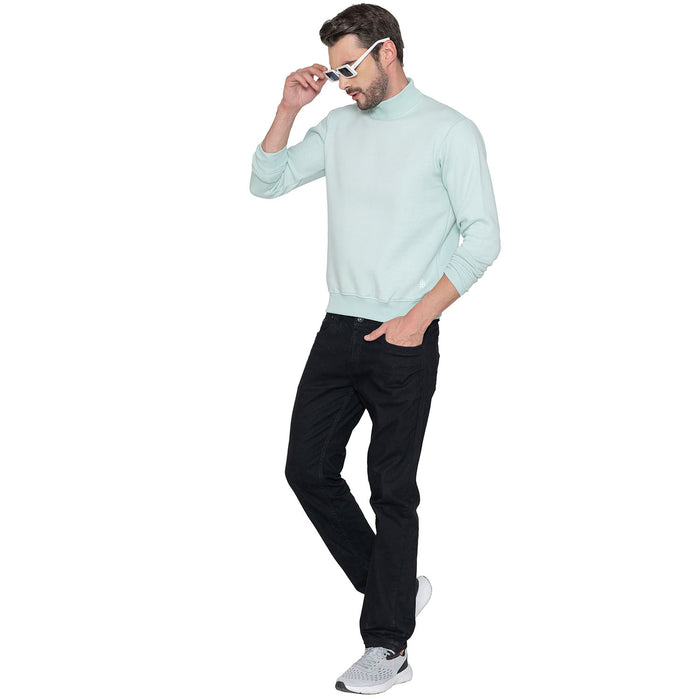 Men's Casual High Neck Sweatshirt (Fresh Mint)