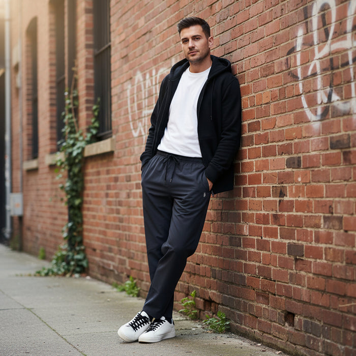 Men’s Classic Regular Fit Straight Track Pants (Dk.Grey)