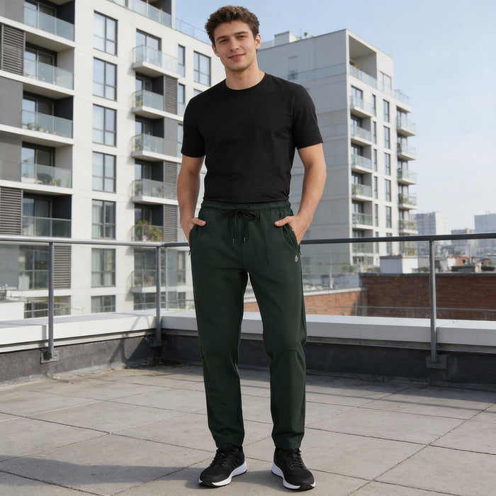 Men’s Classic Regular Fit Straight Track Pants (Olive)