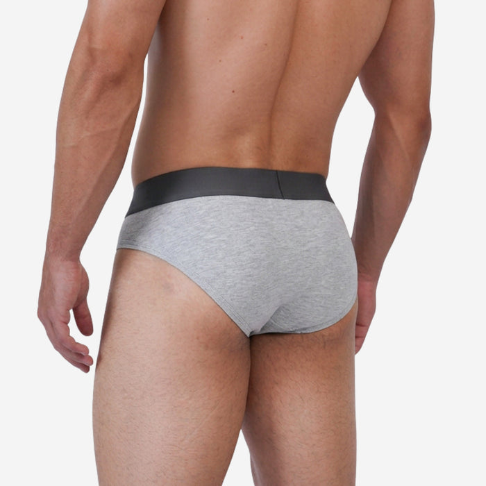 Men's Cotton Comfort Briefs - Soft Breathable Everyday Innerwear (Lt.Grey)