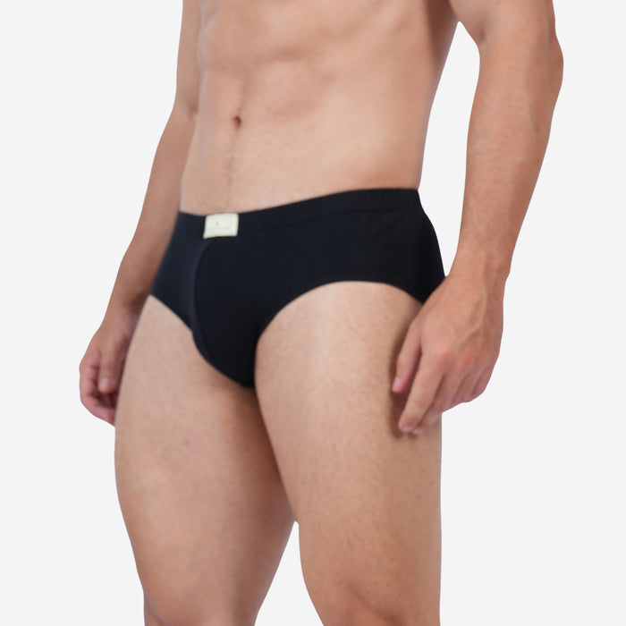Men's Cotton Comfort Briefs | Soft & Breathable Everyday Innerwear | Black & Red | Pack of 2