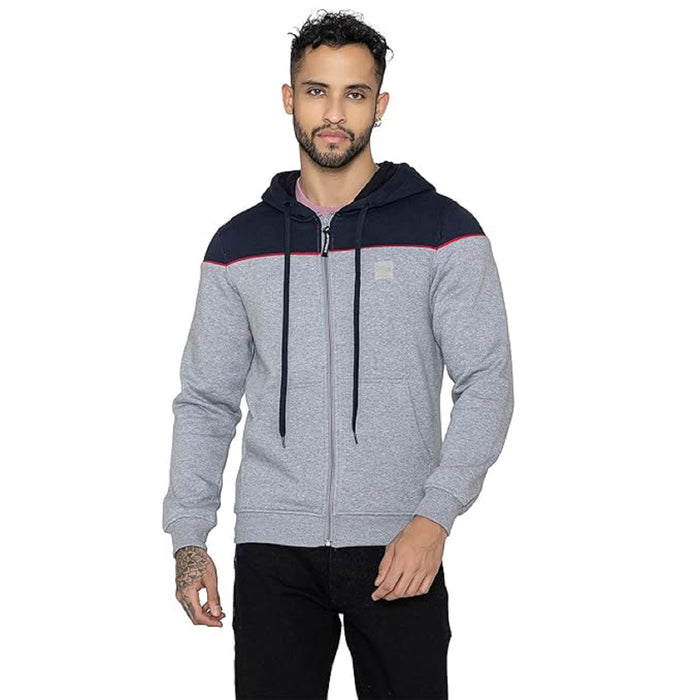 Men's Hooded Zip-Up Sweatshirt | Regular Fit Hoodie (Grey)