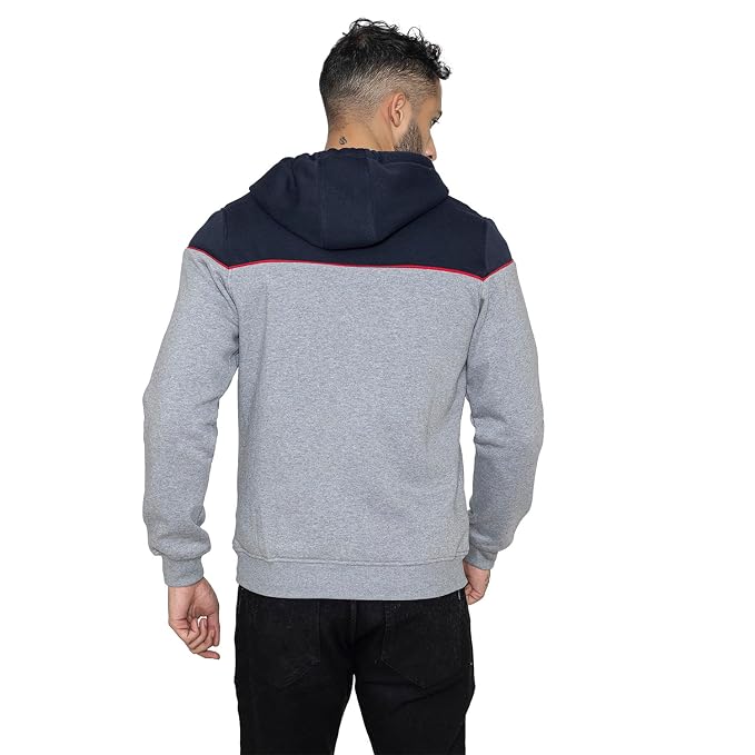 Men's Hooded Zip-Up Sweatshirt | Regular Fit Hoodie (Grey)