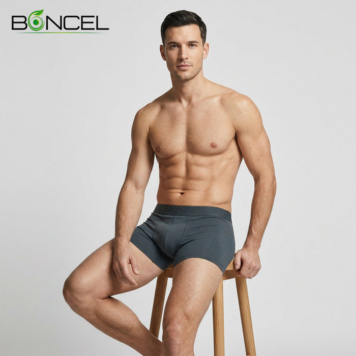 Men's Micro Modal Seamless Trunks with Boncel Technology (Stone Grey)