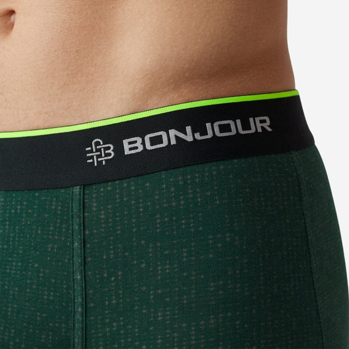 Men's Multicolor Supersoft Printed Modal Cotton Trunks - Single Pack | Bottle Green