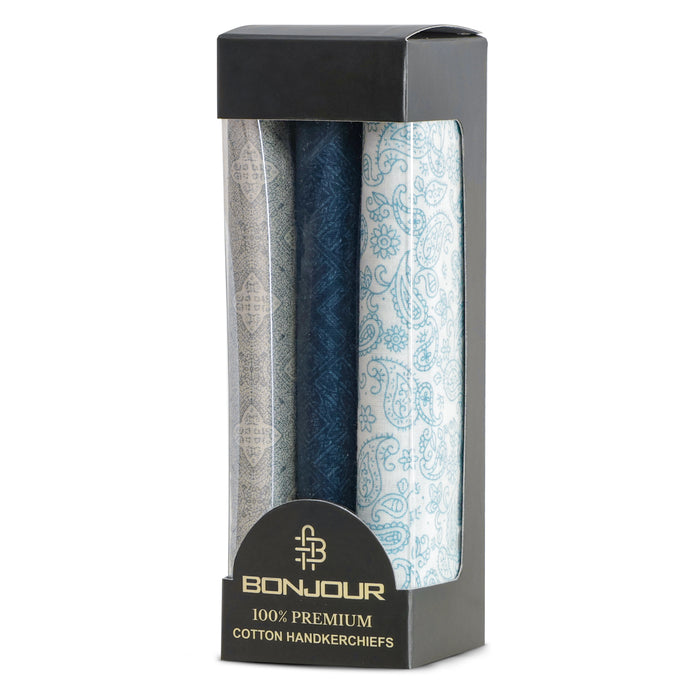 Men’s Silcora Cotton Handkerchiefs | 100% Pure Cotton | Soft & Absorbent | Pack of 3 | Size-Small