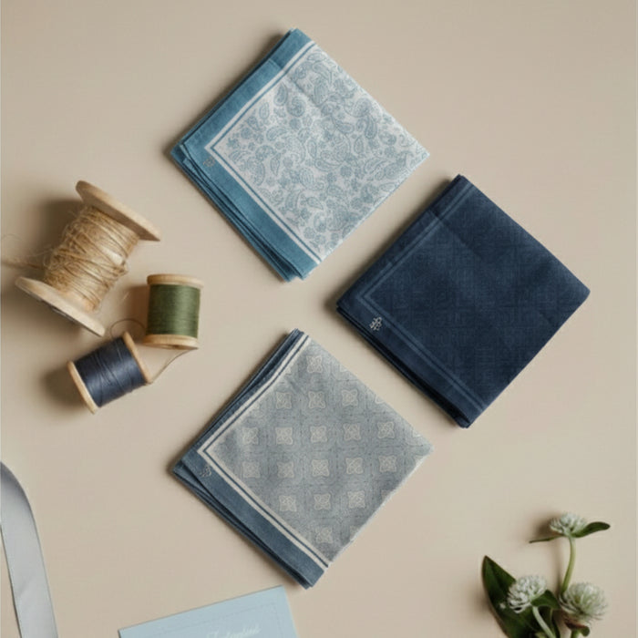 Men’s Silcora Cotton Handkerchiefs | 100% Pure Cotton | Soft & Absorbent | Pack of 3 | Size-Small