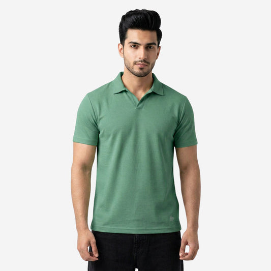 Men's Solid Polo Half-Sleeve T-Shirt (Pigion)