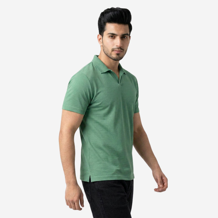 Men's Solid Polo Half-Sleeve T-Shirt (Pigion)