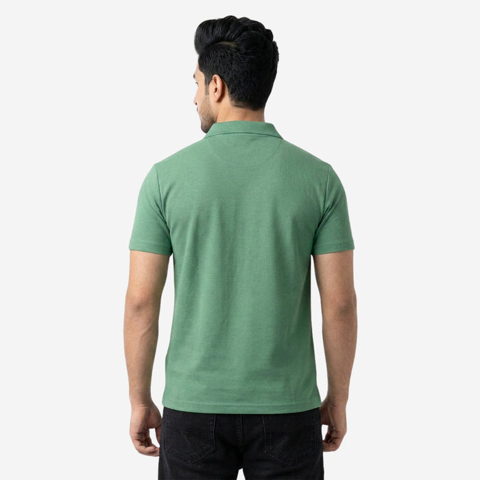 Men's Solid Polo Half-Sleeve T-Shirt (Pigion)