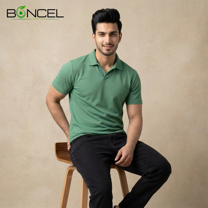 Men's Solid Polo Half-Sleeve T-Shirt (Pigion)