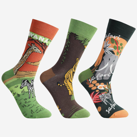 Men's Wildlife Travel Designer Socks (Pack of 3)