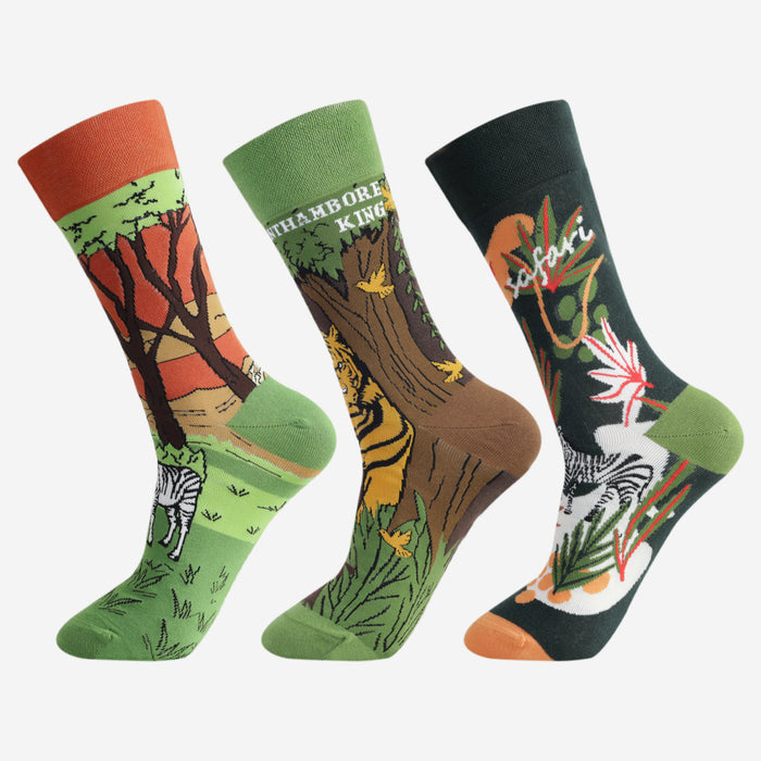 Men's Wildlife Travel Designer Socks (Pack of 3)