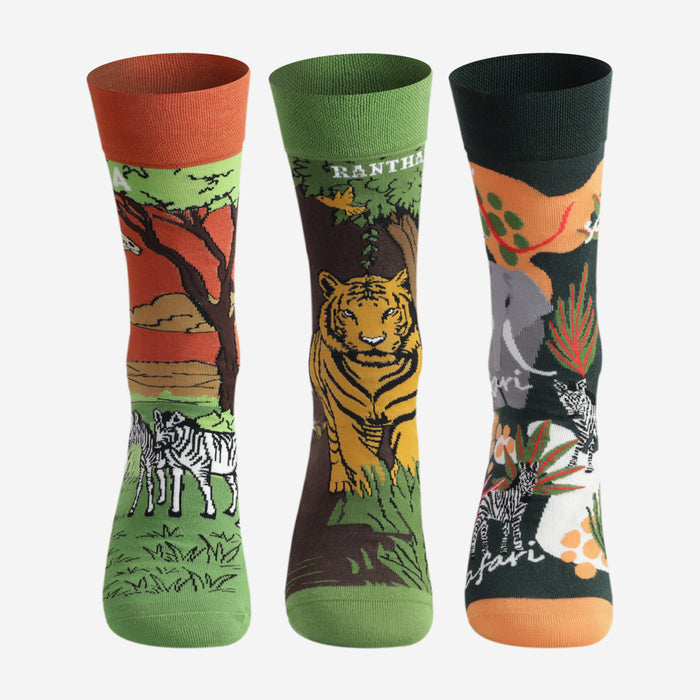 Men's Wildlife Travel Designer Socks (Pack of 3)