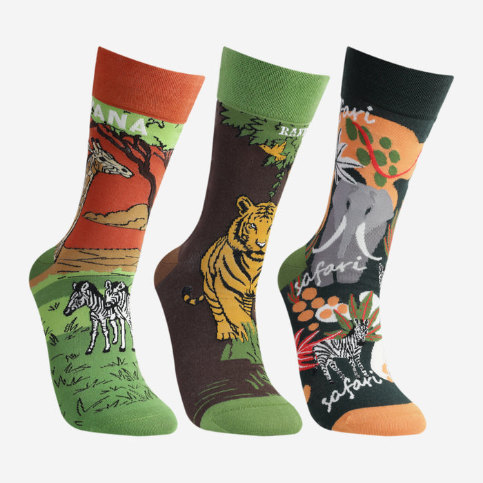 Men's Wildlife Travel Designer Socks (Pack of 3)