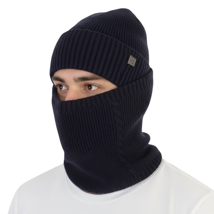Men's Winter Cap With Neck Warmer (Navy)