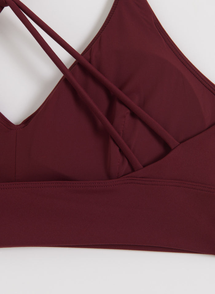 Merlot Sense Strap Bra by aim'n featuring thin decorative straps and soft, second skin fabric.