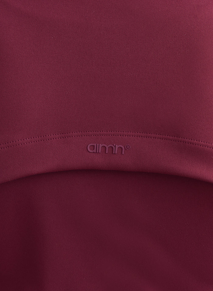 Merlot Sense Zip Jacket back detail featuring a ventilation yoke and subtle aim'n logo. [XS-165cm]