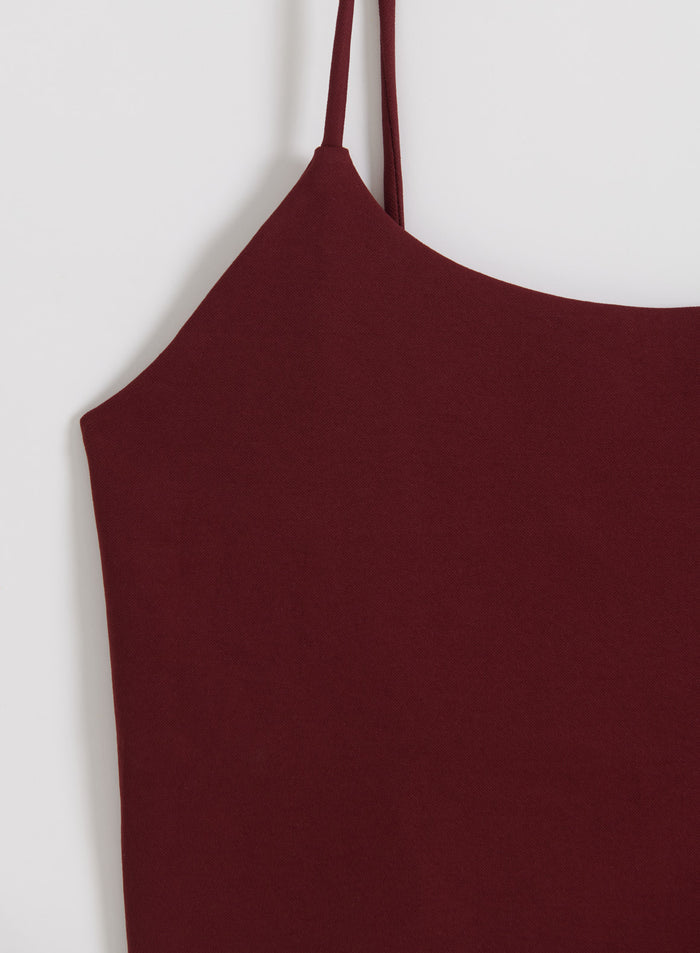 Merlot Shape Seamless Strap Singlet by aim'n with thin straps and a smooth second skin feel.