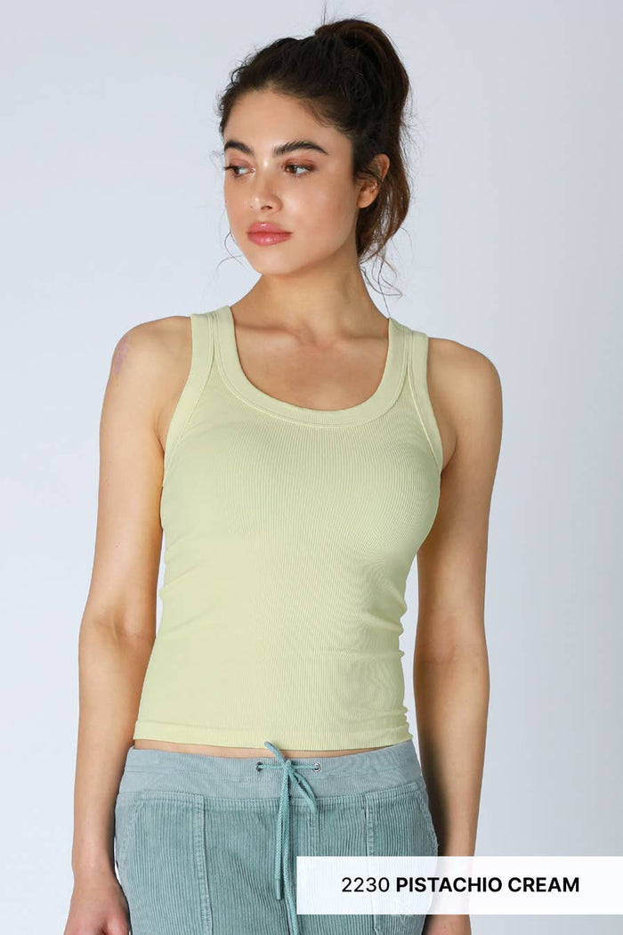NS8216 - Reversible Ribbed Tank Top: 7 White