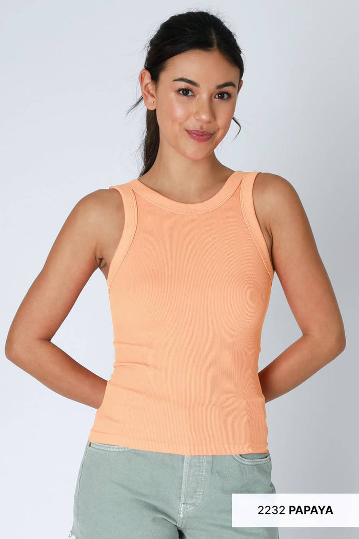 NS8216 - Reversible Ribbed Tank Top: 7 White