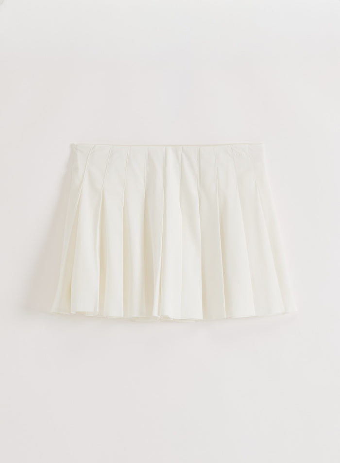Off White Pleated Skort