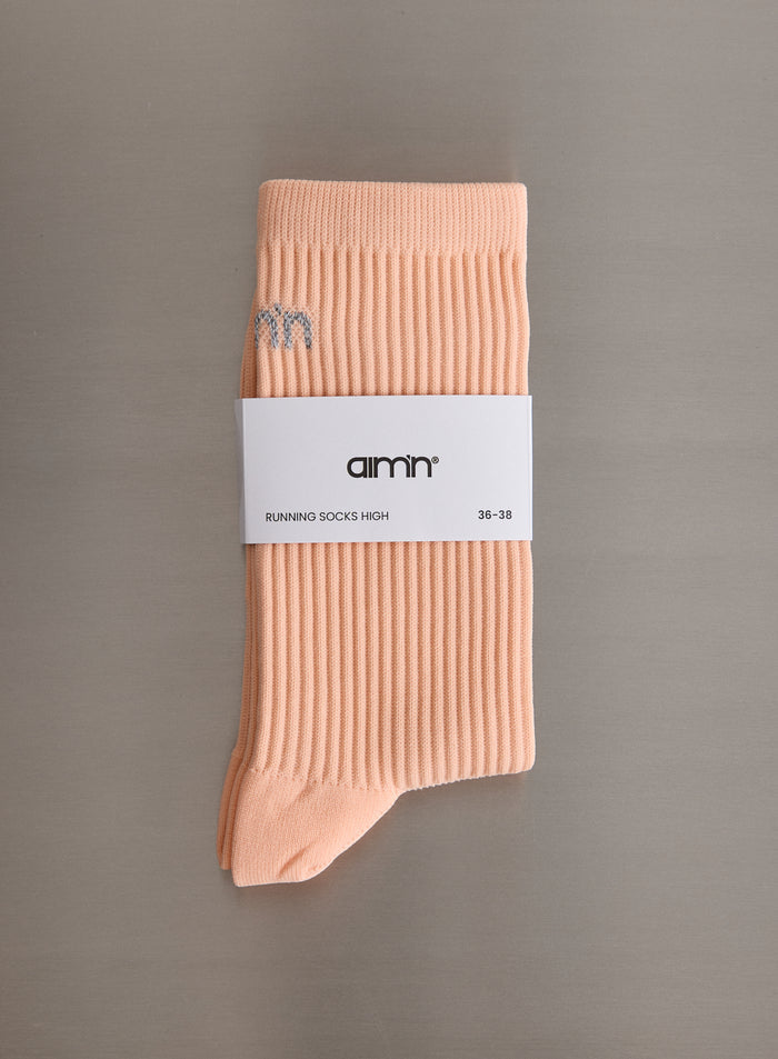 Peach Running Socks High