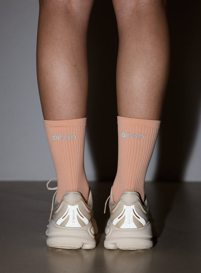 Peach Running Socks High