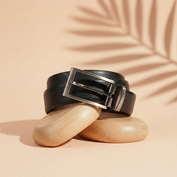 Premium Solid Pure Leather Belt - Black/Brown