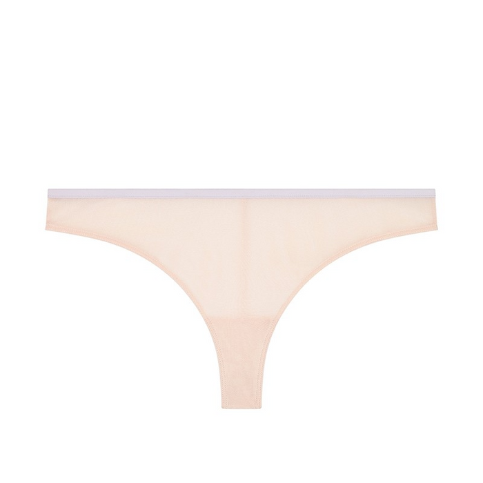 Rosalie Sheer Mesh Tanga Petal Powder