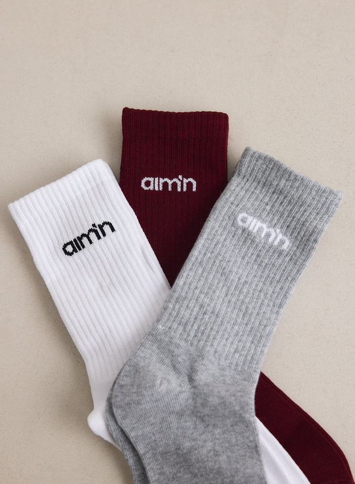 Ruby Aim'n Logo Socks 3-pack