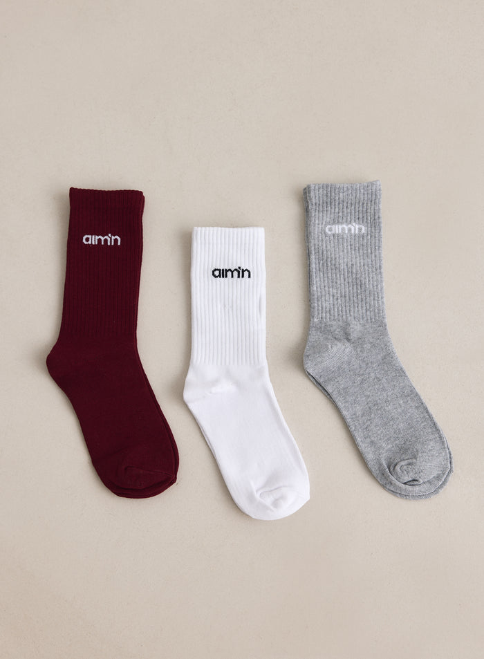 Ruby Aim'n Logo Socks 3-pack