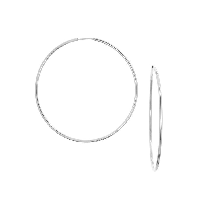 Stainless large thin hoop: Silver
