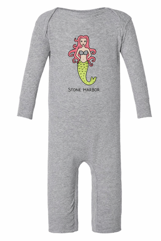 Stone Harbor Infant Long Romper Mermaid Heather