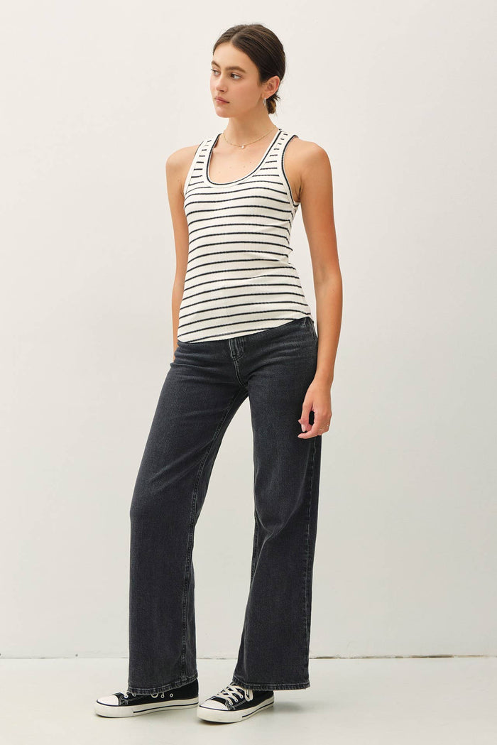 Striped rib Tank Top