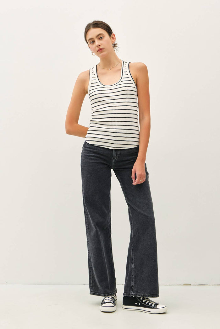 Striped rib Tank Top