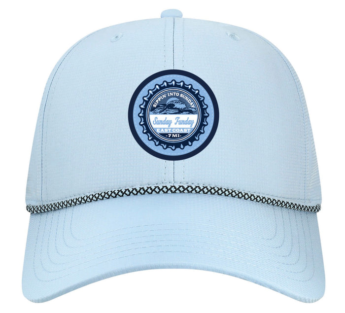 Sunday Funday Light Blue Bottle Cap Ripper Hat w/rope