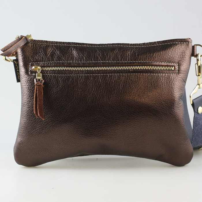 The Metallic Rita Crossbody and Hipbag: Bronze