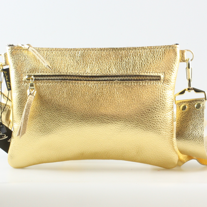 The Metallic Rita Crossbody and Hipbag: Cocoa