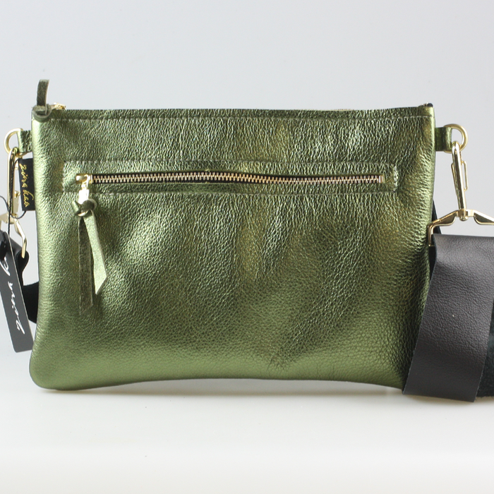 The Metallic Rita Crossbody and Hipbag: Cocoa