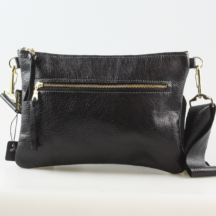 The Metallic Rita Crossbody and Hipbag: Cocoa