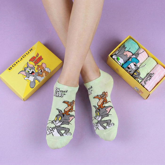 Tom & Jerry  Fashion Cotton Socks For Women -Pack Of 4