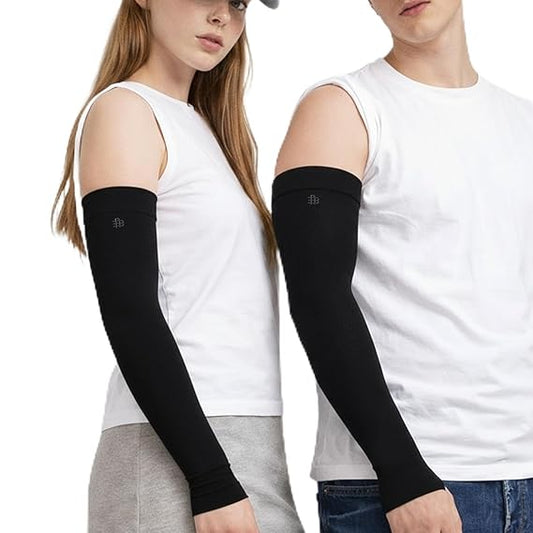 Unisex UV Sun Protection Black Arm Shield - Pack of 2