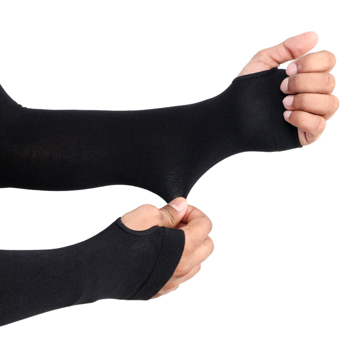 Unisex UV Sun Protection Black/Skin Arm Shield - Pack of 2