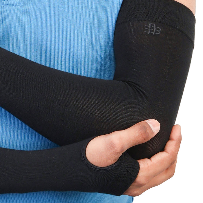 Unisex UV Sun Protection Black/Skin Arm Shield - Pack of 2