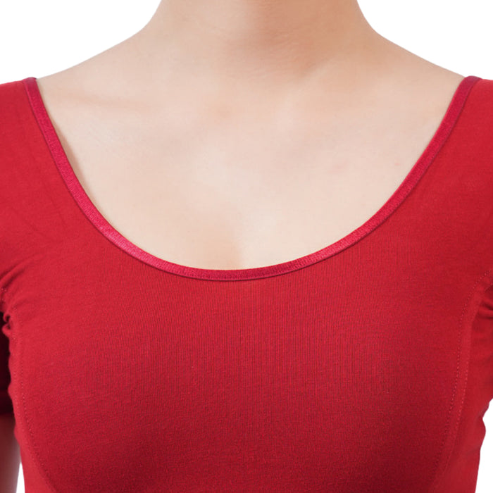 Vami Women's Cotton Stretchable Readymade Blouses - Maroon