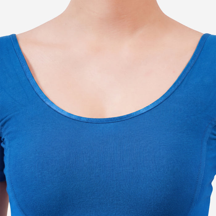 Vami Women's Cotton Stretchable Readymade Blouses - Victoria Blue