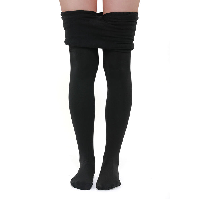 Warm Velvet Tights for Girls (Black)