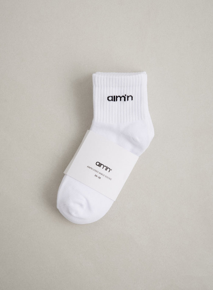 White Aim'n Logo Ankle Socks 3-pack